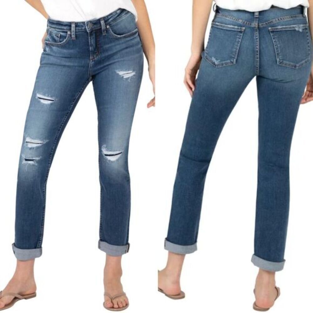 NEW Silver Jeans Co.‎ Women's Beau Mid Rise Slim Leg Jeans, 28